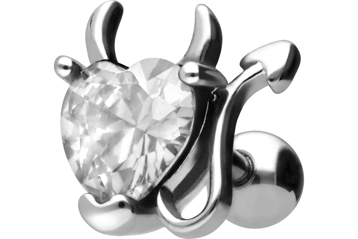 Chirurgenstahl Ohrpiercing TEUFELSHERZ